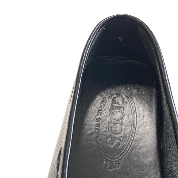 Tod's ✦ Gommino Driving Shoes Slip On Loafer ✦ Black Textured Leather ✦ UK9 US10 - Picture 10 of 16